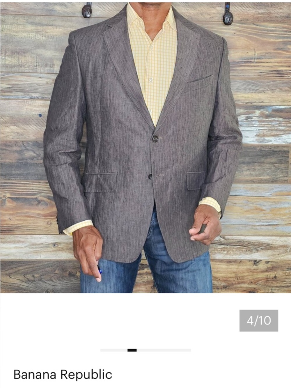 Banana Republic 100% Linen Modern Fit Dual Vent Sport Blazer Jacket 40S